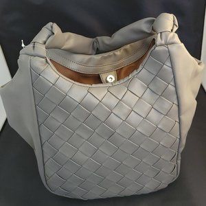 Charming Charlie Quilted Tote Handbag Steel Gray